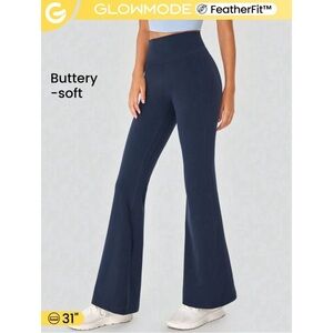 SHEIN GLOWMODE 31” Navy Blue Flared Yoga Leggings